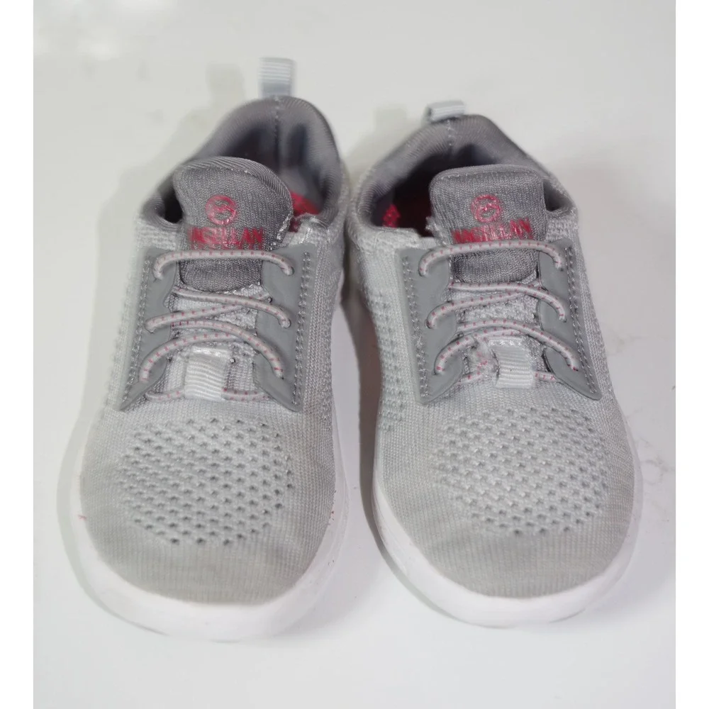 Magellan Outdoors Toddler Boys 9D Gray Red Knit Mesh Slip On Sneakers Size